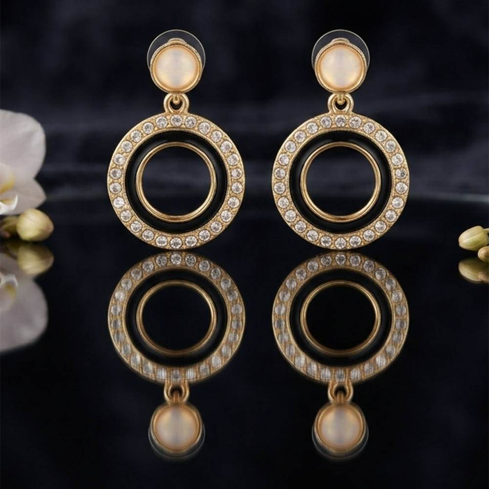 The99Jewel Exclusive Gold Plated Crystal Stone Elegant Earrings 