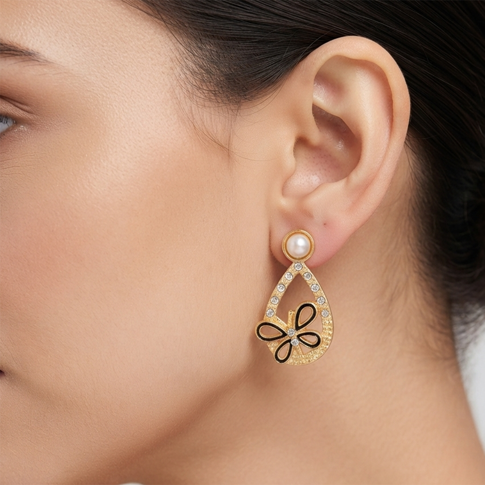 The99Jewel Exclusive Gold Plated Crystal Stone Elegant Earrings 