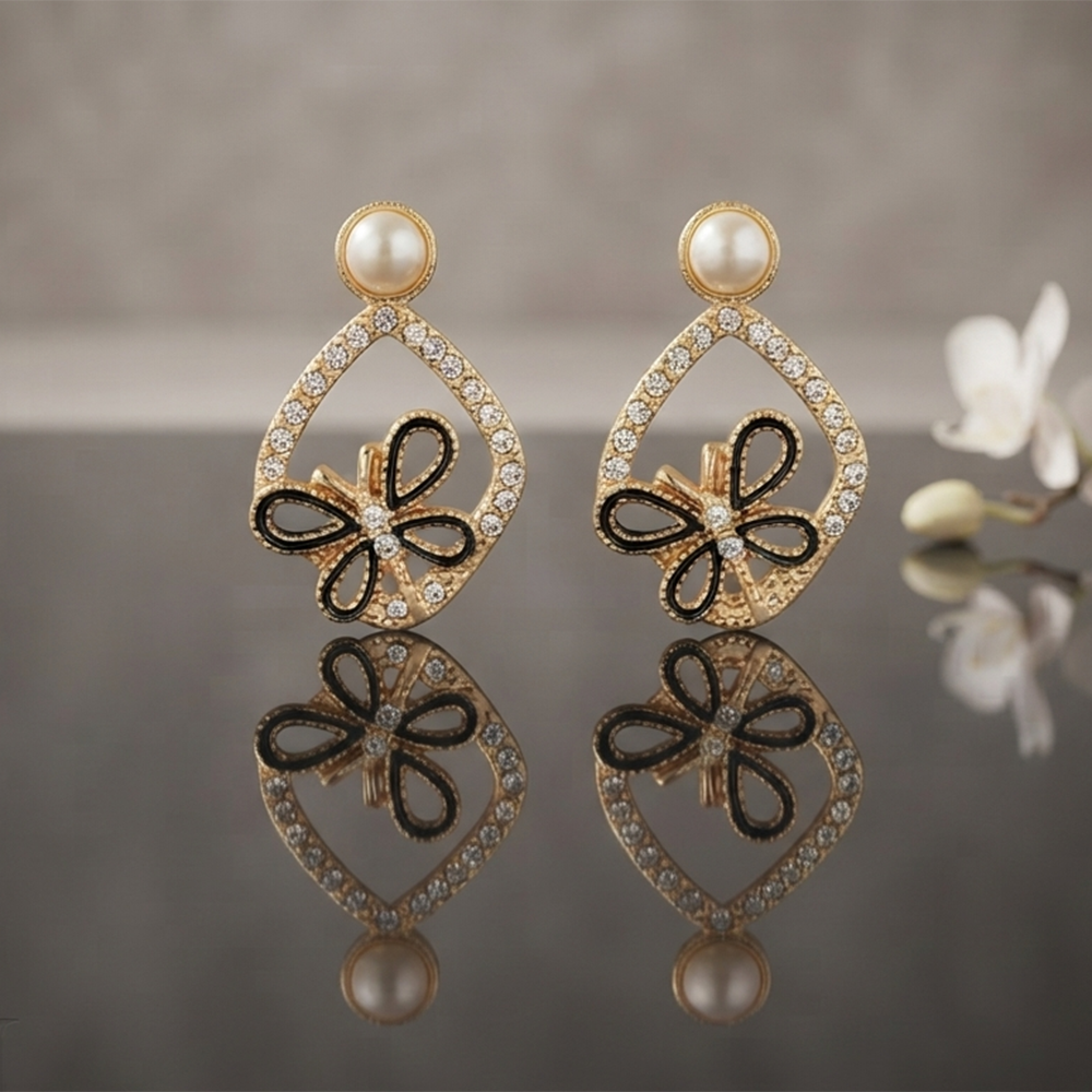 The99Jewel Exclusive Gold Plated Crystal Stone Elegant Earrings 