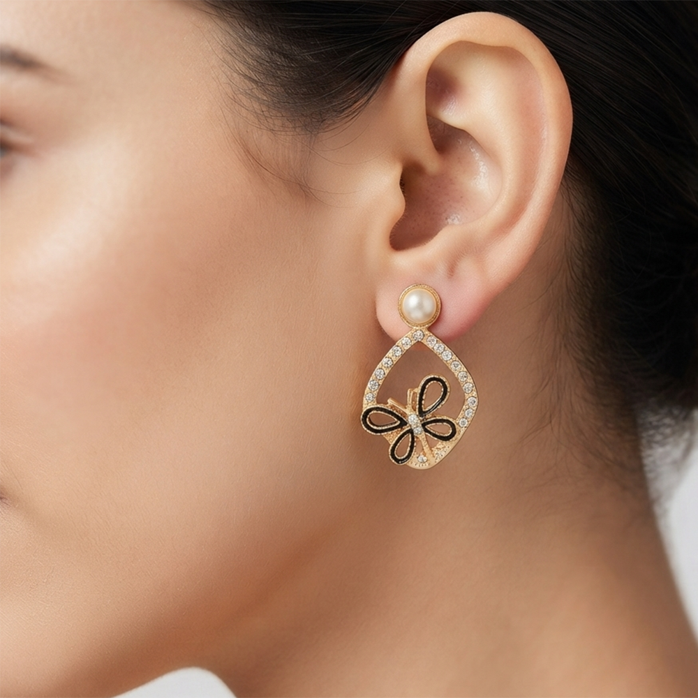 The99Jewel Exclusive Gold Plated Crystal Stone Elegant Earrings