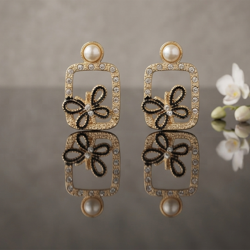 The99Jewel Exclusive Gold Plated Crystal Stone Elegant Earrings 