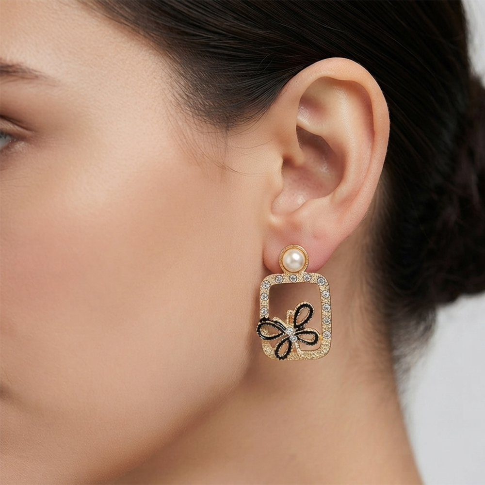 The99Jewel Exclusive Gold Plated Crystal Stone Elegant Earrings