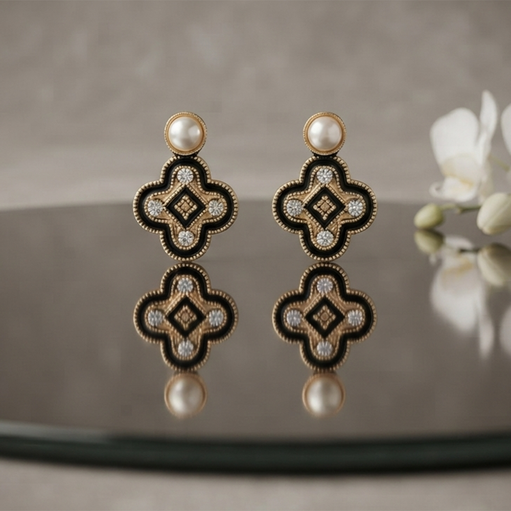 The99Jewel Exclusive Gold Plated Crystal Stone Elegant Earrings 