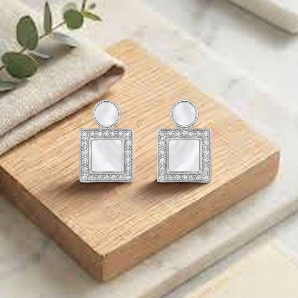 The99Jewel Premium Silver Plated Crystal Stone Statement Stud Earrings for Women