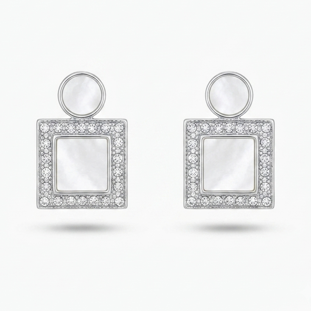 The99Jewel Premium Silver Plated Crystal Stone Statement Stud Earrings for Women