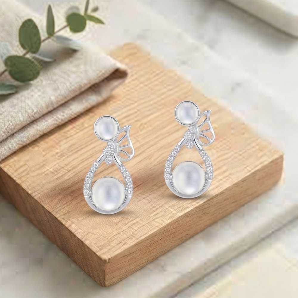 The99Jewel Premium Silver Plated Crystal Stone Statement Stud Earrings for Women