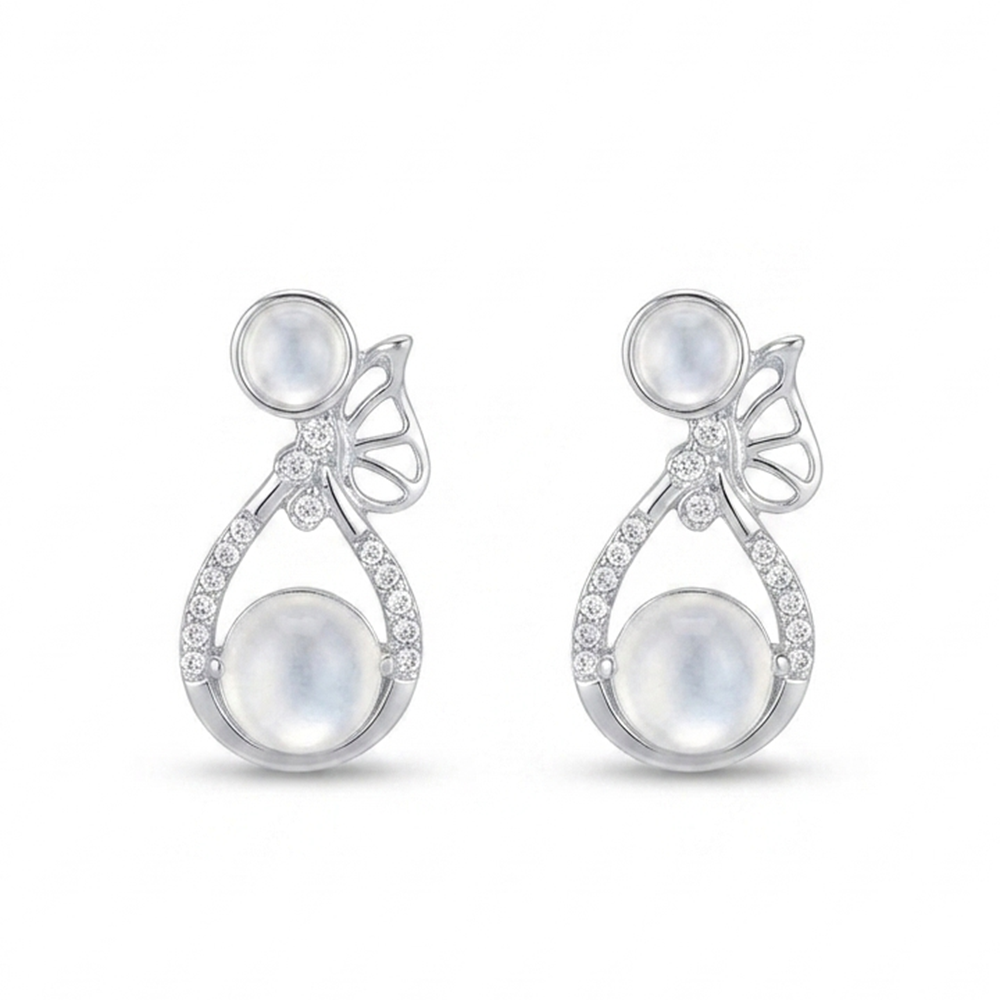 The99Jewel Premium Silver Plated Crystal Stone Statement Stud Earrings for Women