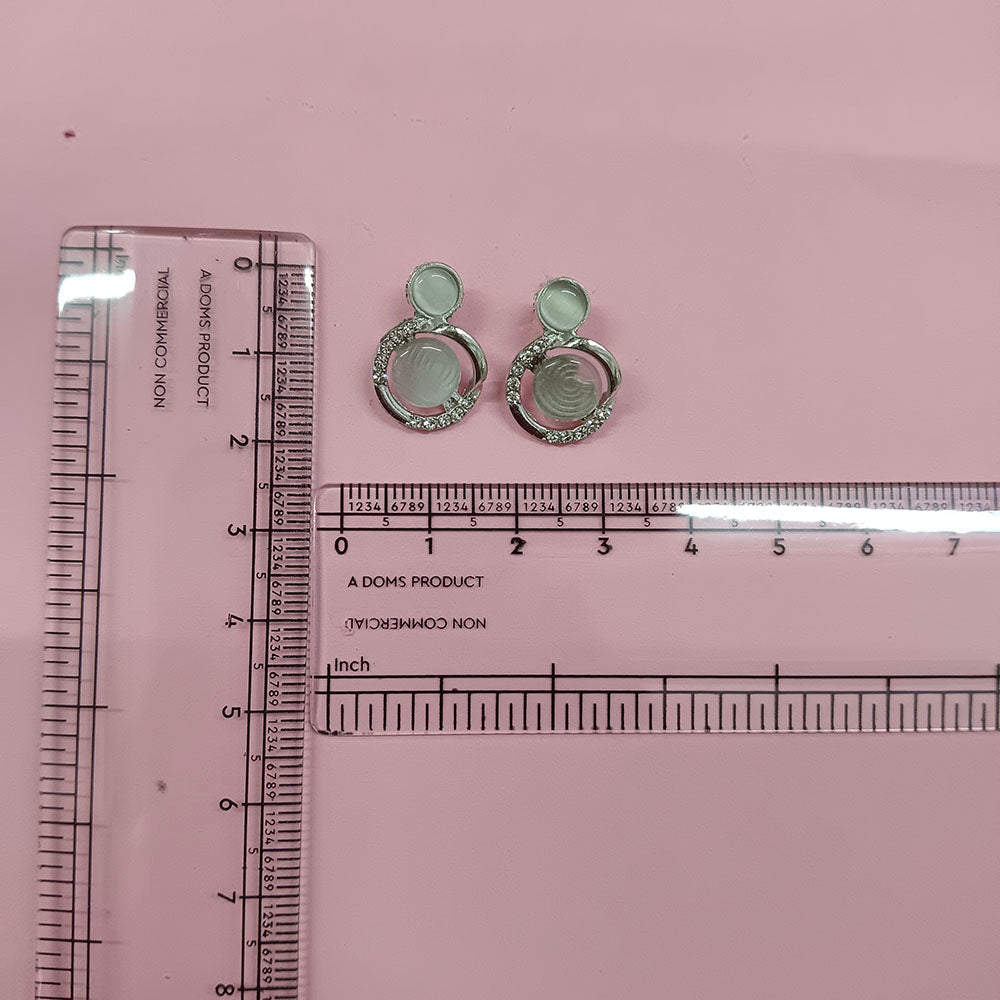 The99Jewel Premium Silver Plated Crystal Stone Statement Stud Earrings for Women