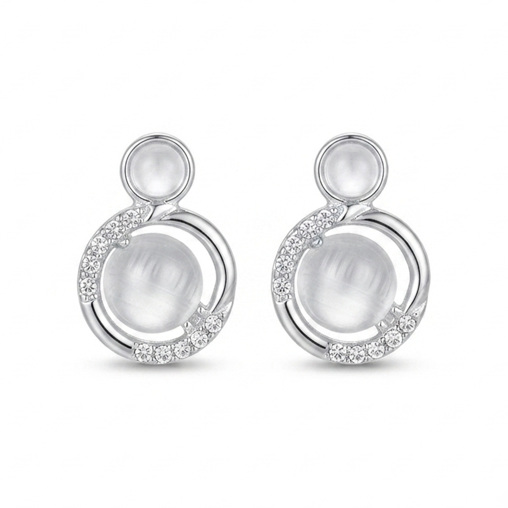 The99Jewel Premium Silver Plated Crystal Stone Statement Stud Earrings for Women