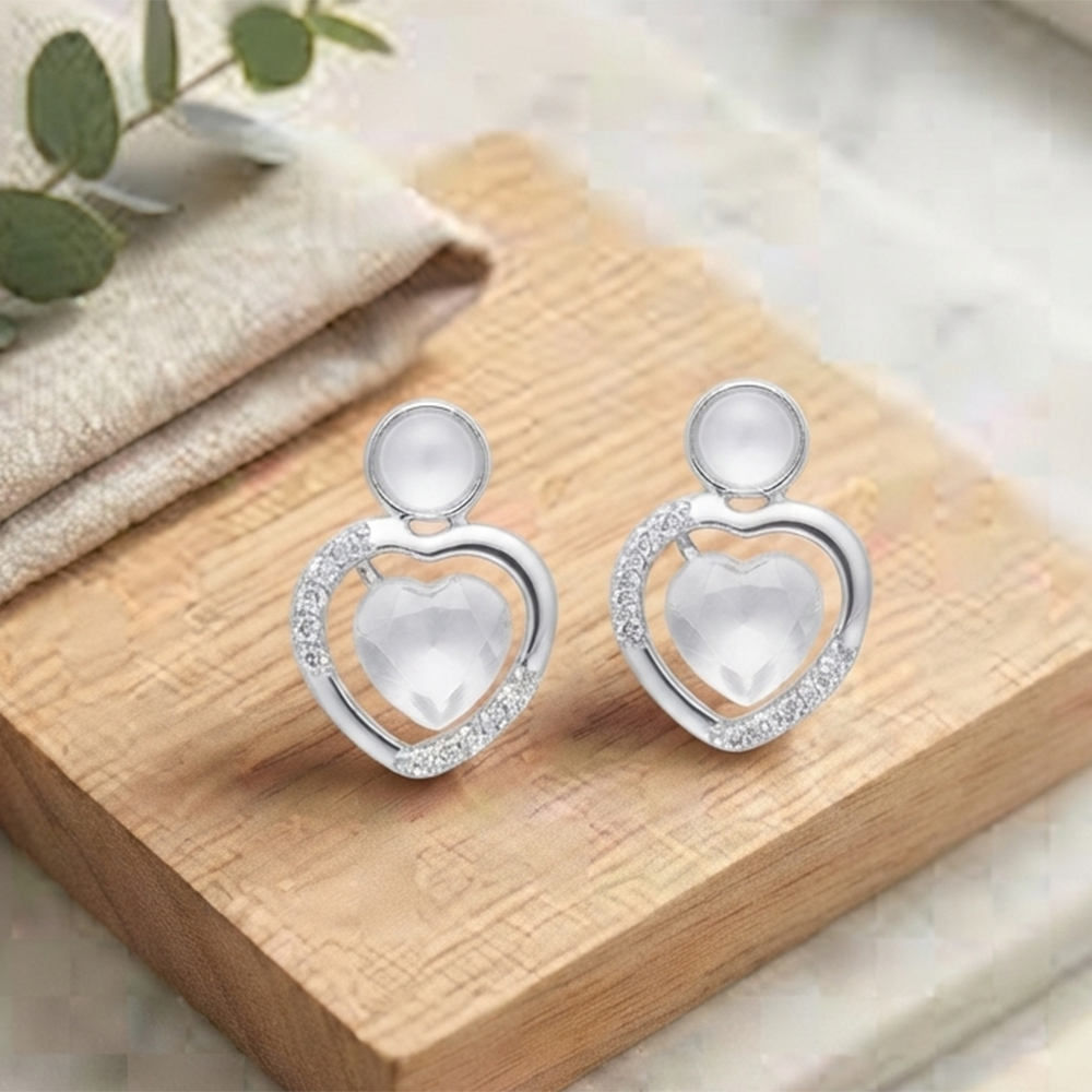 The99Jewel Premium Silver Plated Crystal Stone Statement Stud Earrings for Women