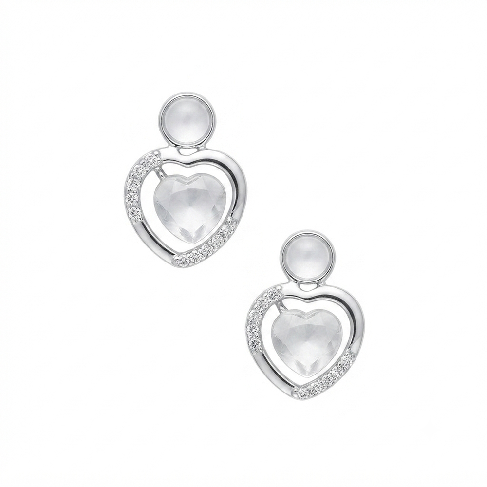 The99Jewel Premium Silver Plated Crystal Stone Statement Stud Earrings for Women
