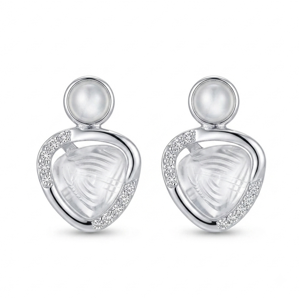 The99Jewel Premium Silver Plated Crystal Stone Statement Stud Earrings for Women