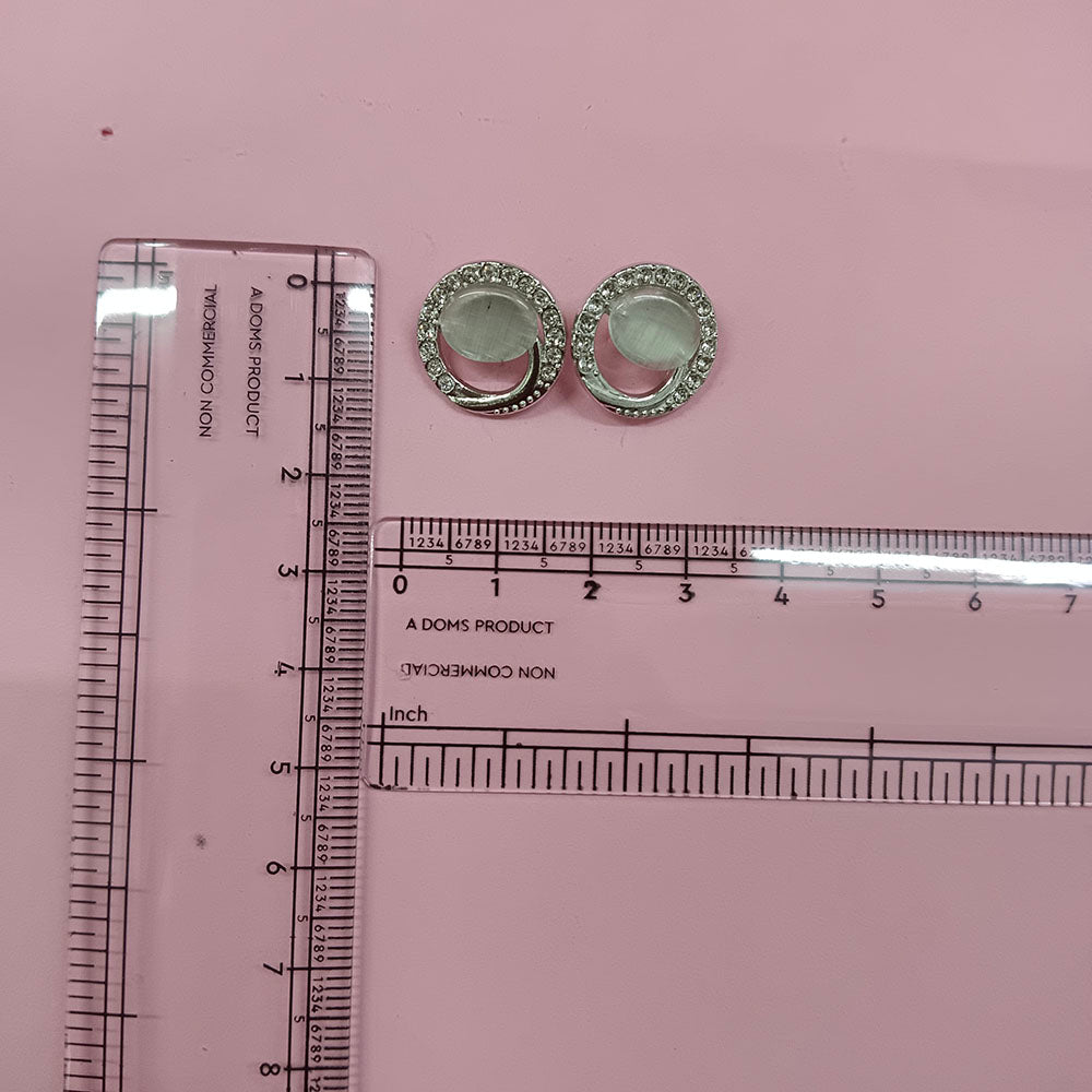 The99Jewel Premium Silver Plated Crystal Stone Statement Stud Earrings for Women
