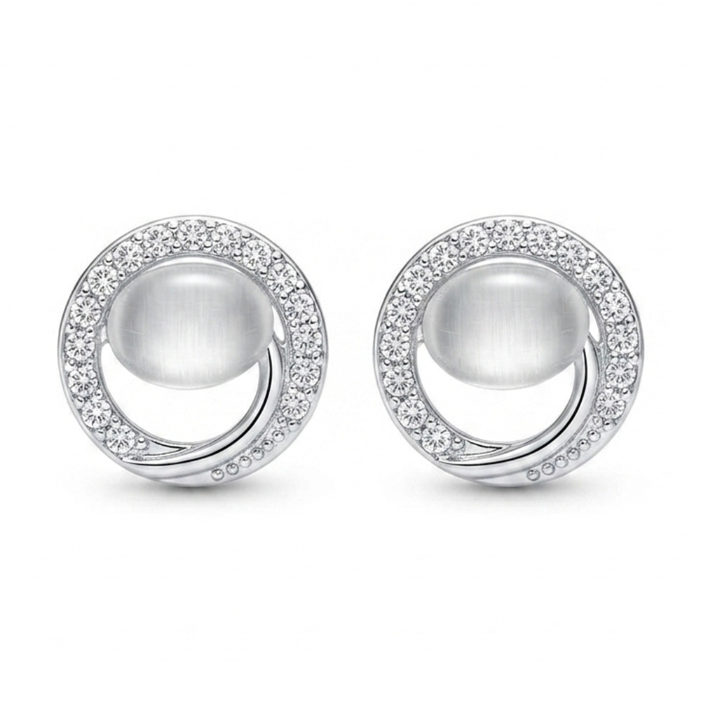 The99Jewel Premium Silver Plated Crystal Stone Statement Stud Earrings for Women