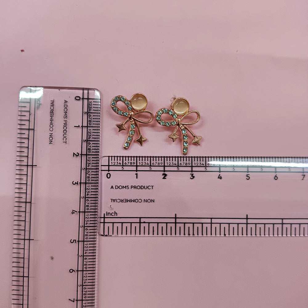 The99Jewel Stylish Rose Gold Plated Crystal Stone Office Wear Earrings