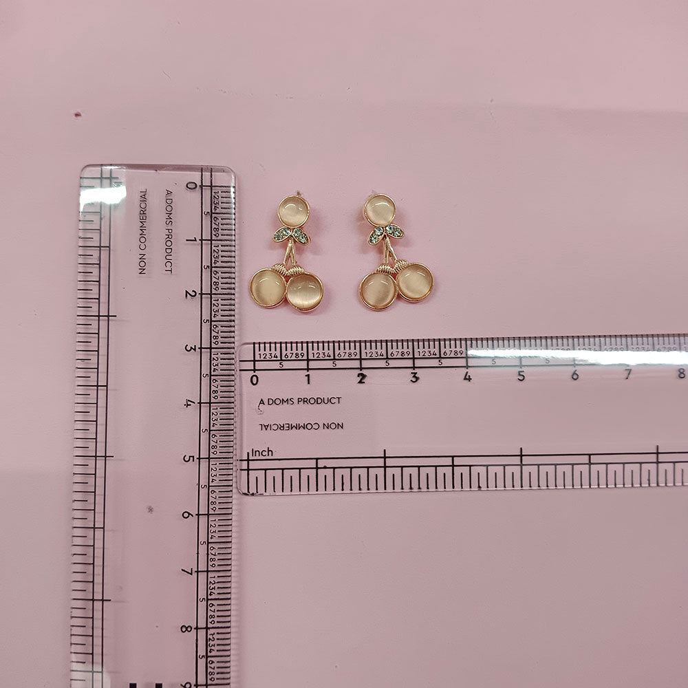 The99Jewel Stylish Rose Gold Plated Crystal Stone Office Wear Earrings