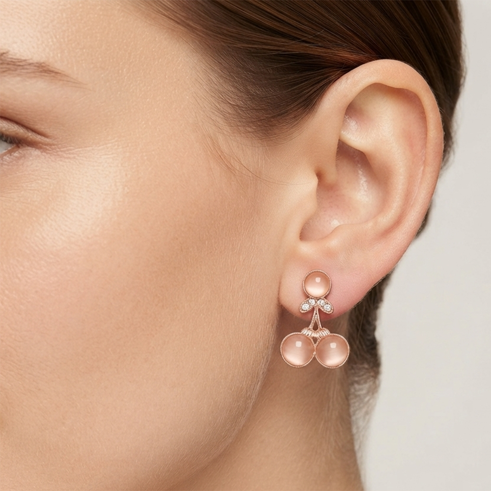 The99Jewel Stylish Rose Gold Plated Crystal Stone Office Wear Earrings