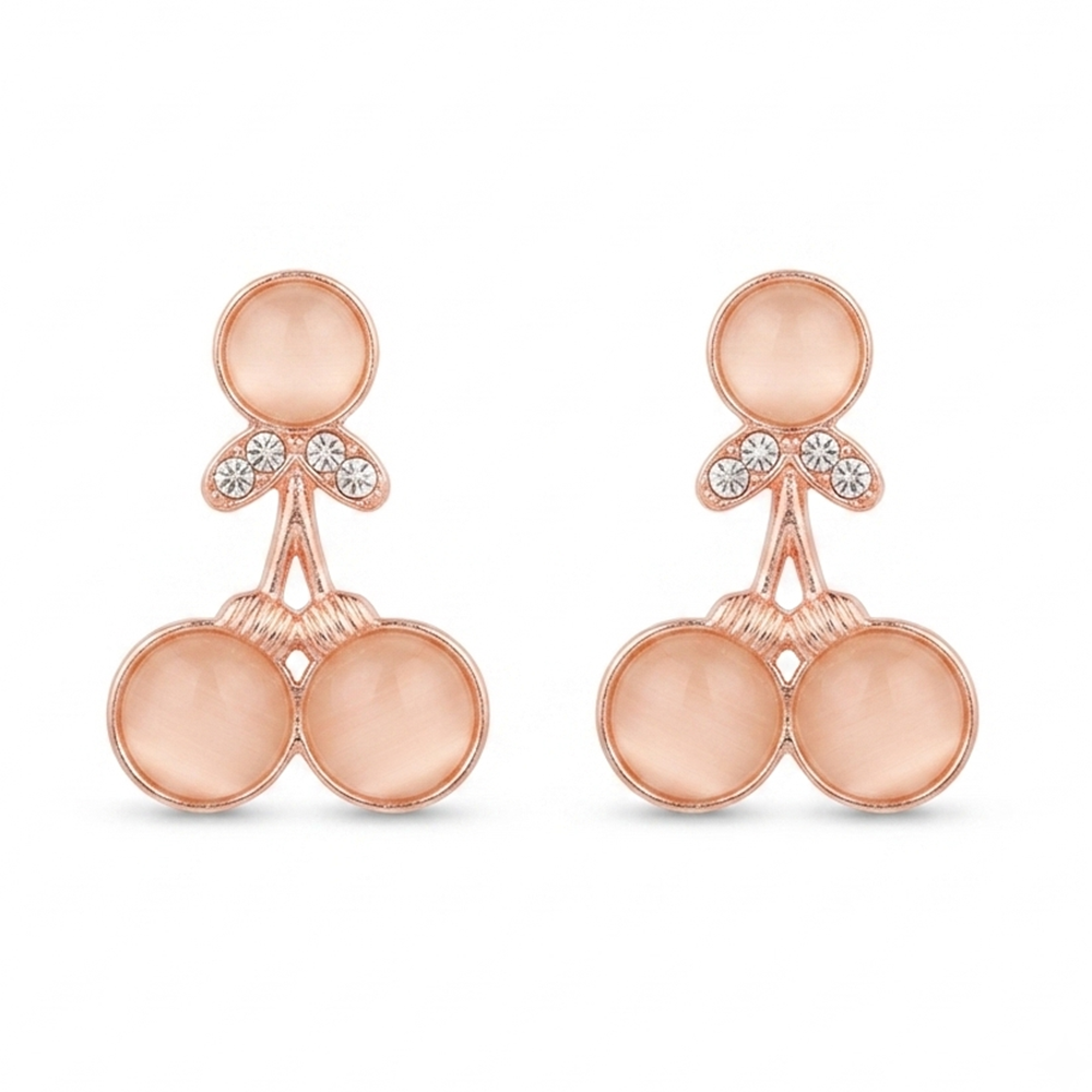 The99Jewel Stylish Rose Gold Plated Crystal Stone Office Wear Earrings