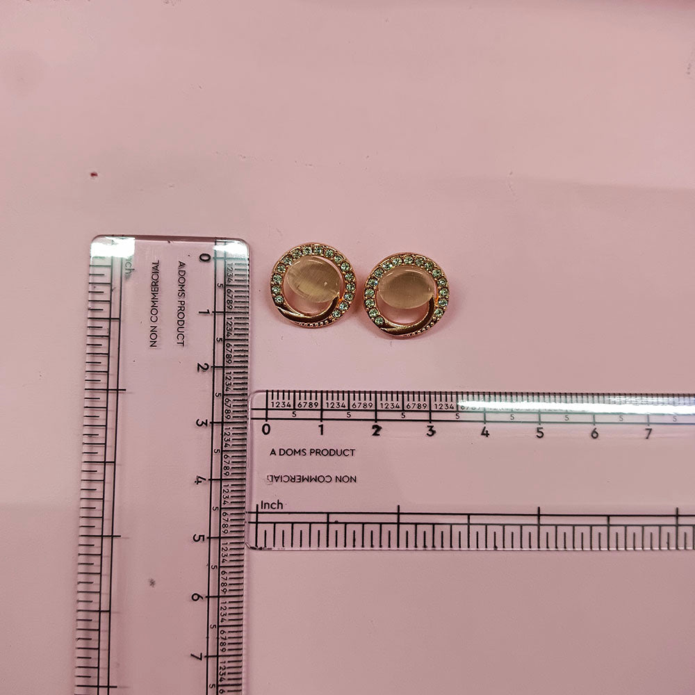 The99Jewel Stylish Rose Gold Plated Crystal Stone Office Wear Earrings