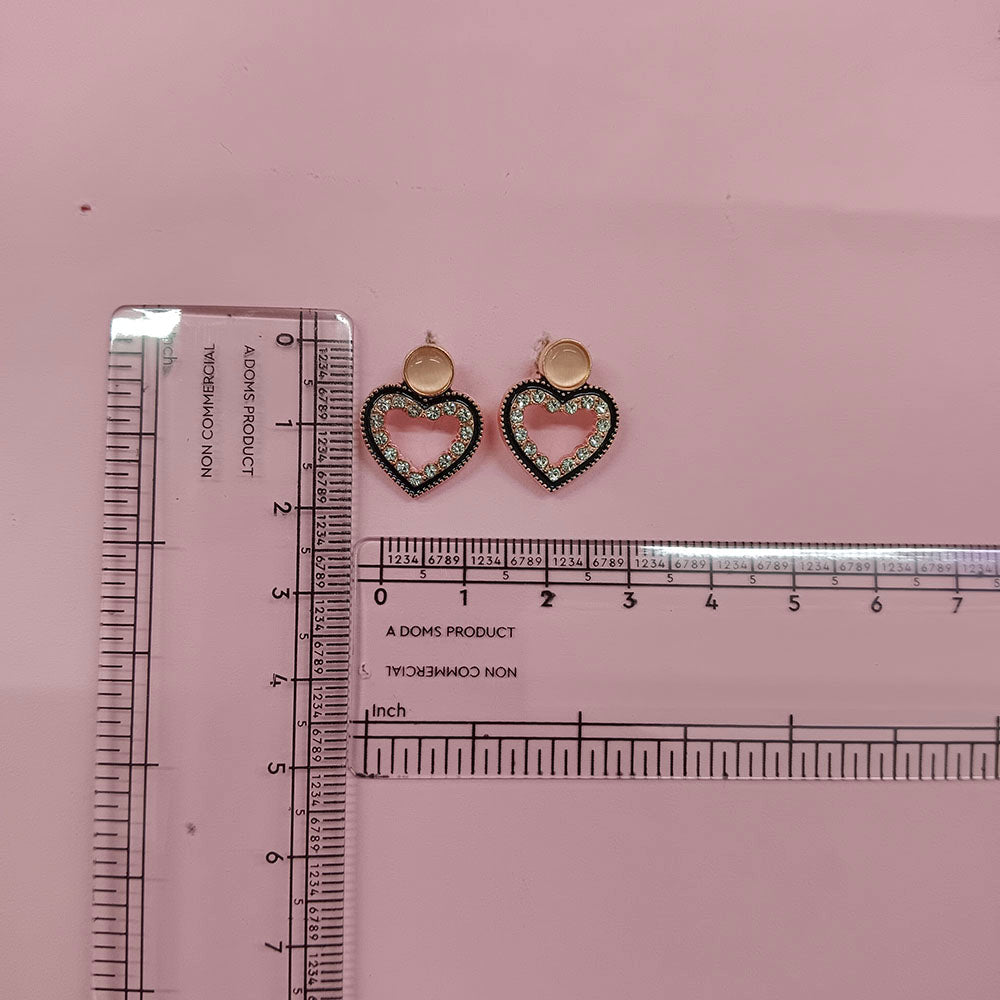 The99Jewel Stylish Rose Gold Plated Crystal Stone Office Wear Earrings