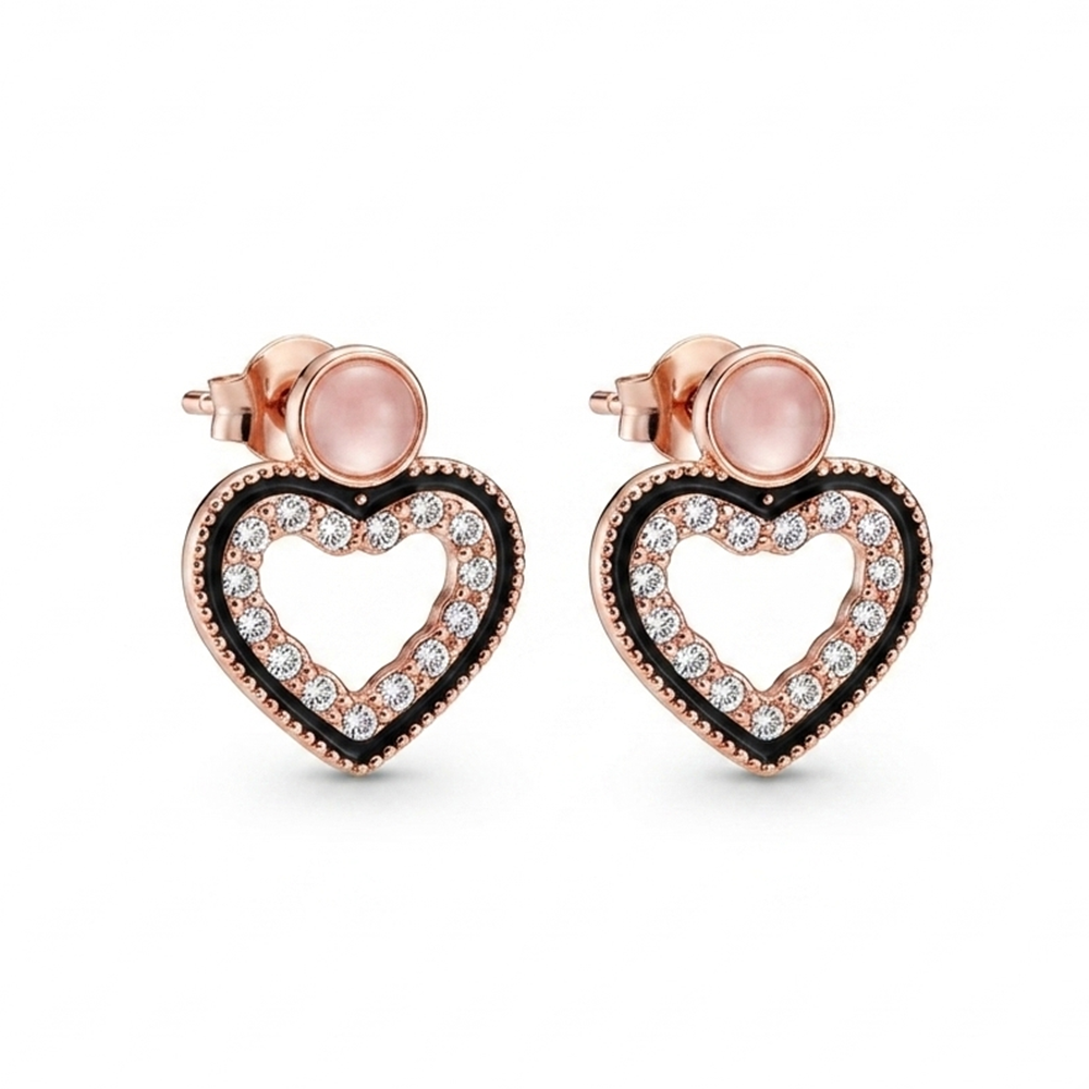 The99Jewel Stylish Rose Gold Plated Crystal Stone Office Wear Earrings