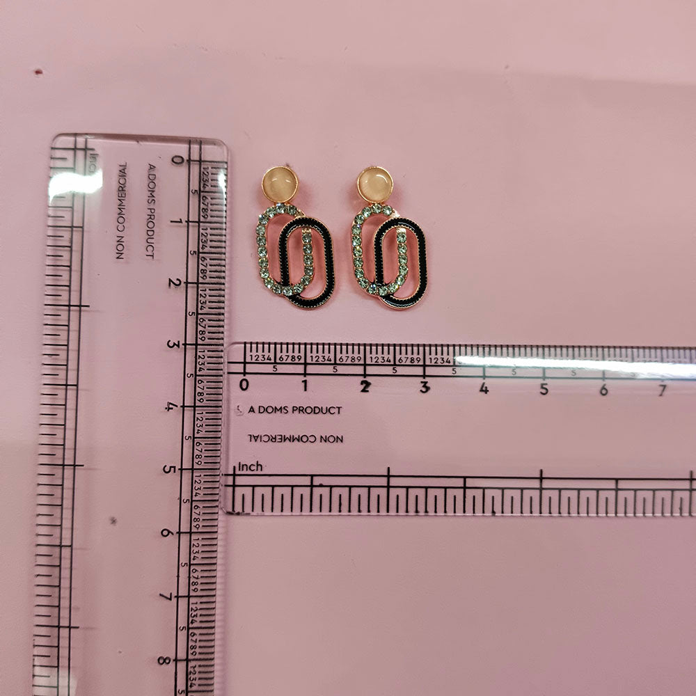 The99Jewel Stylish Rose Gold Plated Crystal Stone Office Wear Earrings