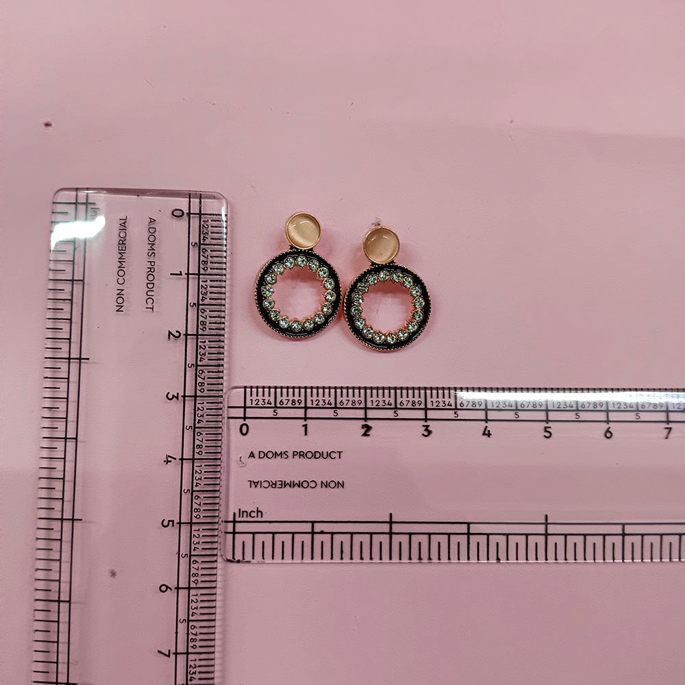 The99Jewel Stylish Rose Gold Plated Crystal Stone Office Wear Earrings