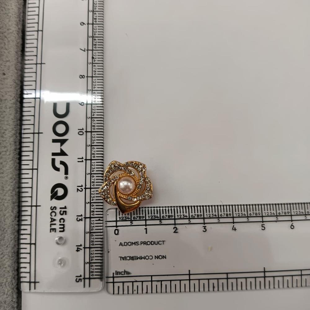 The99Jewel Stylish Gold Plated Floral Shape Austrian Stone & Pearl Stud Earrings for Women & Girls