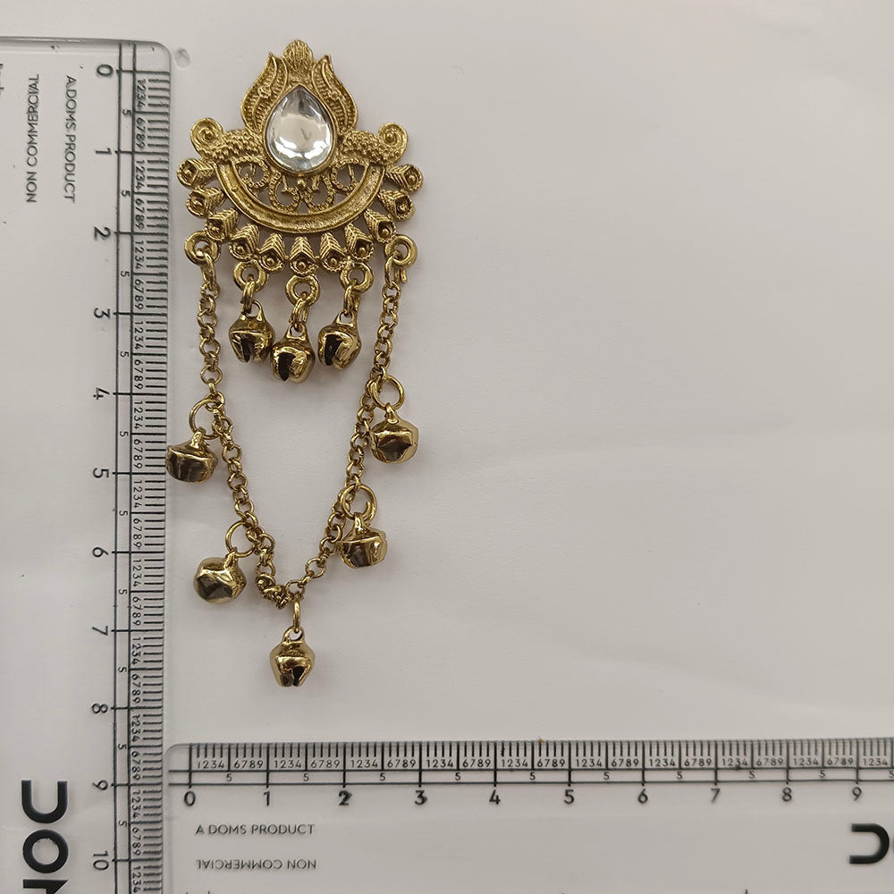 The99Jewel Kashmiri Mehndi Plated Ghungroo Dangler Earrings for Women