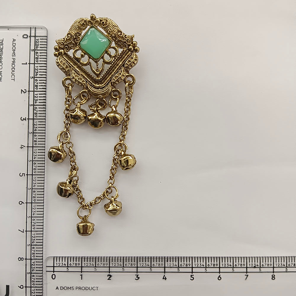 The99Jewel Kashmiri Mehndi Plated Ghungroo Dangler Earrings for Women