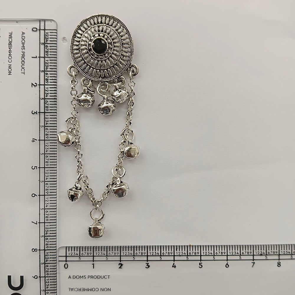 The99Jewel Royal Kashmiri Inspired Silver Plated Ghungroo Dangler Earrings