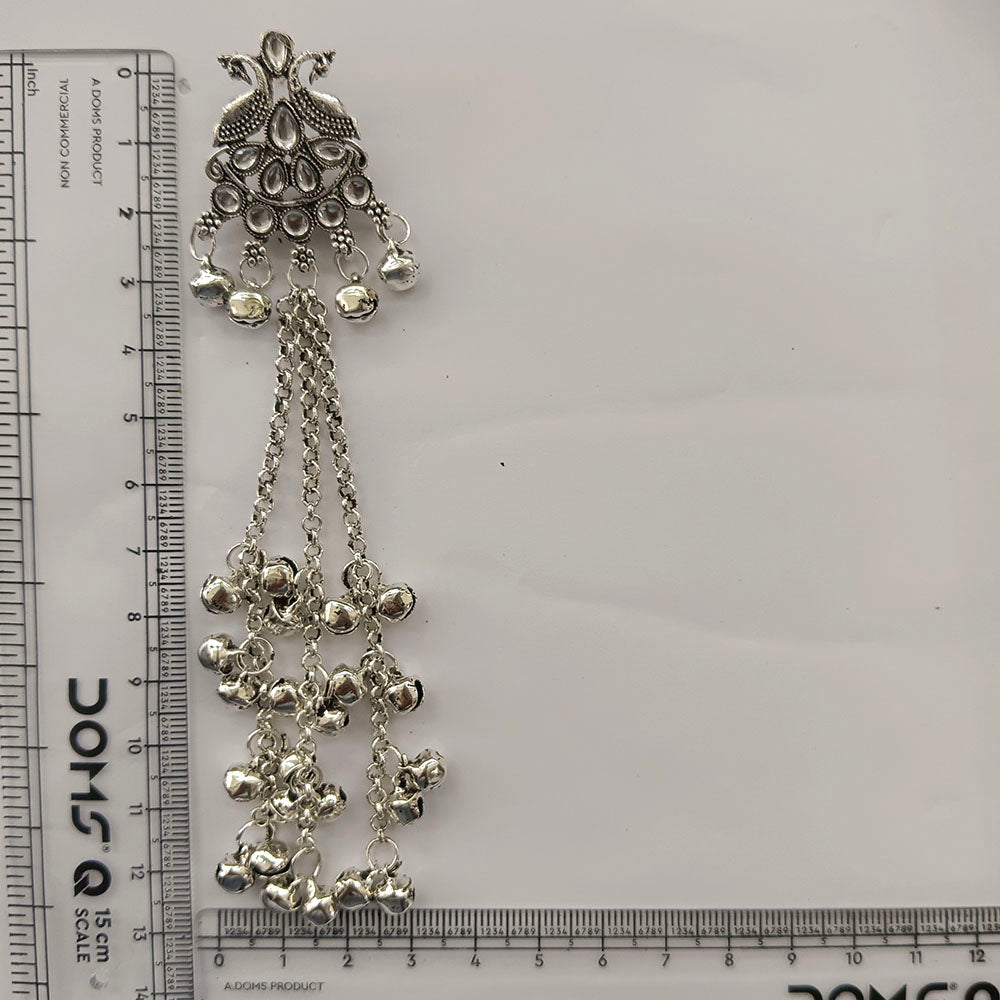 The99Jewel Traditional Kashmiri Silver Finish Ghungroo Dangler Earrings for Women