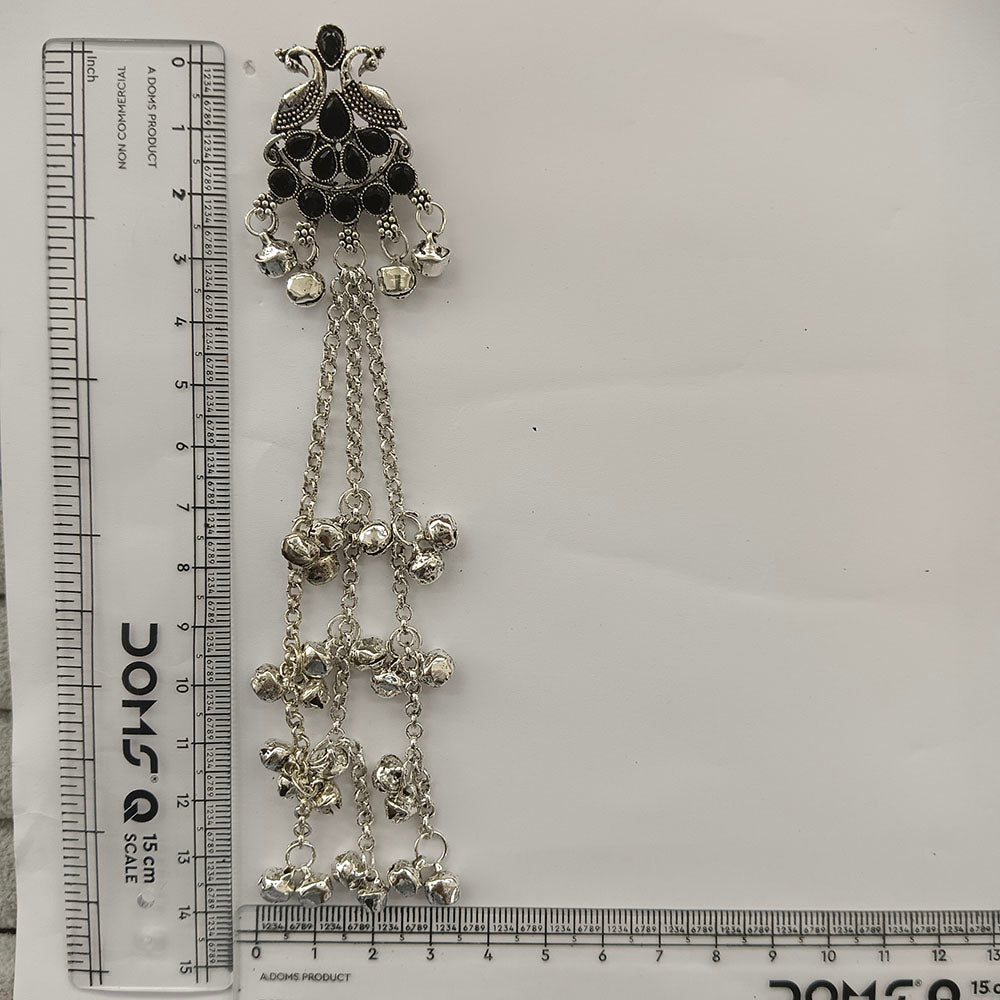 The99Jewel Traditional Kashmiri Silver Finish Ghungroo Dangler Earrings for Women