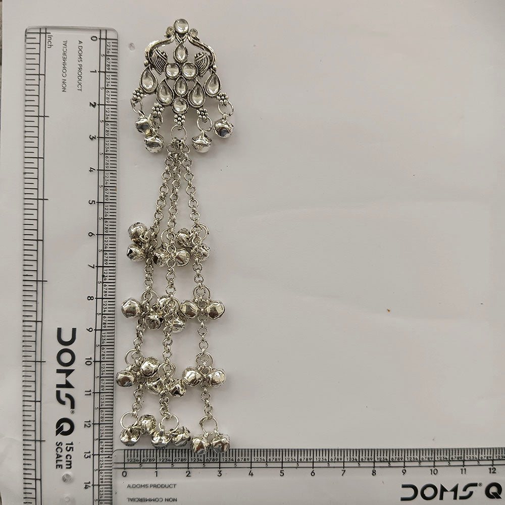 The99Jewel Traditional Kashmiri Silver Finish Ghungroo Dangler Earrings for Women