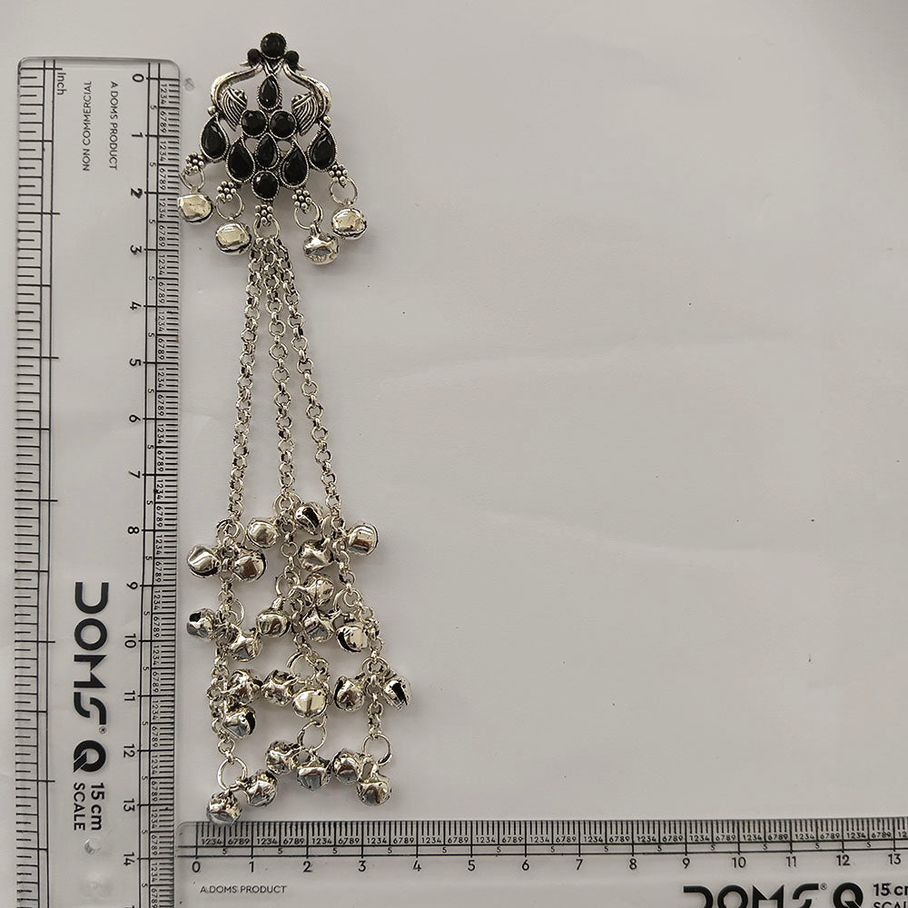 The99Jewel Traditional Kashmiri Silver Finish Ghungroo Dangler Earrings for Women
