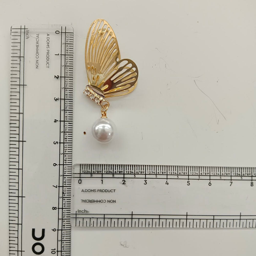 The99Jewel Beautiful Butterfly Shape Pearl Drop Earrings for Women Classic Ethnic & Party Wear