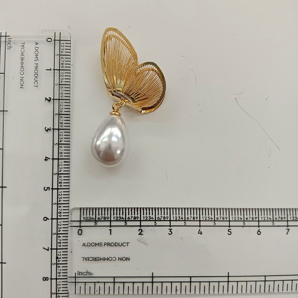The99Jewel Beautiful Butterfly Shape Pearl Drop Earrings for Women Classic Ethnic & Party Wear