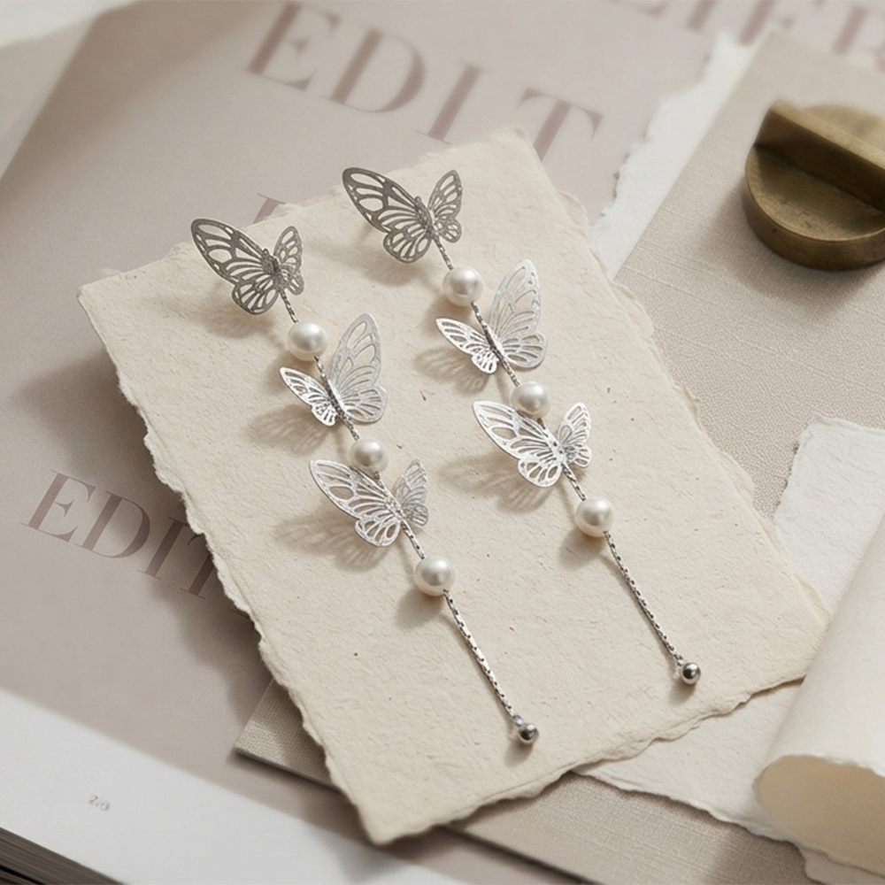 The99Jewel Trendy Long Tassel Earrings with Butterfly  Drop for Women 