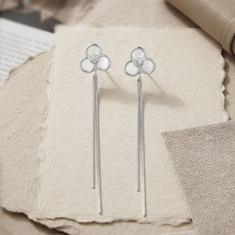 The99Jewel Trendy Long Tassel Earrings with Floral Motif  for Women Stylish Party & Festive Wear Jewellery