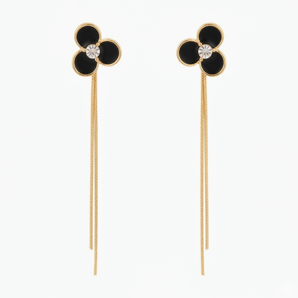 The99Jewel Trendy Long Tassel Earrings with Floral Motif  for Women Stylish Party & Festive Wear Jewellery