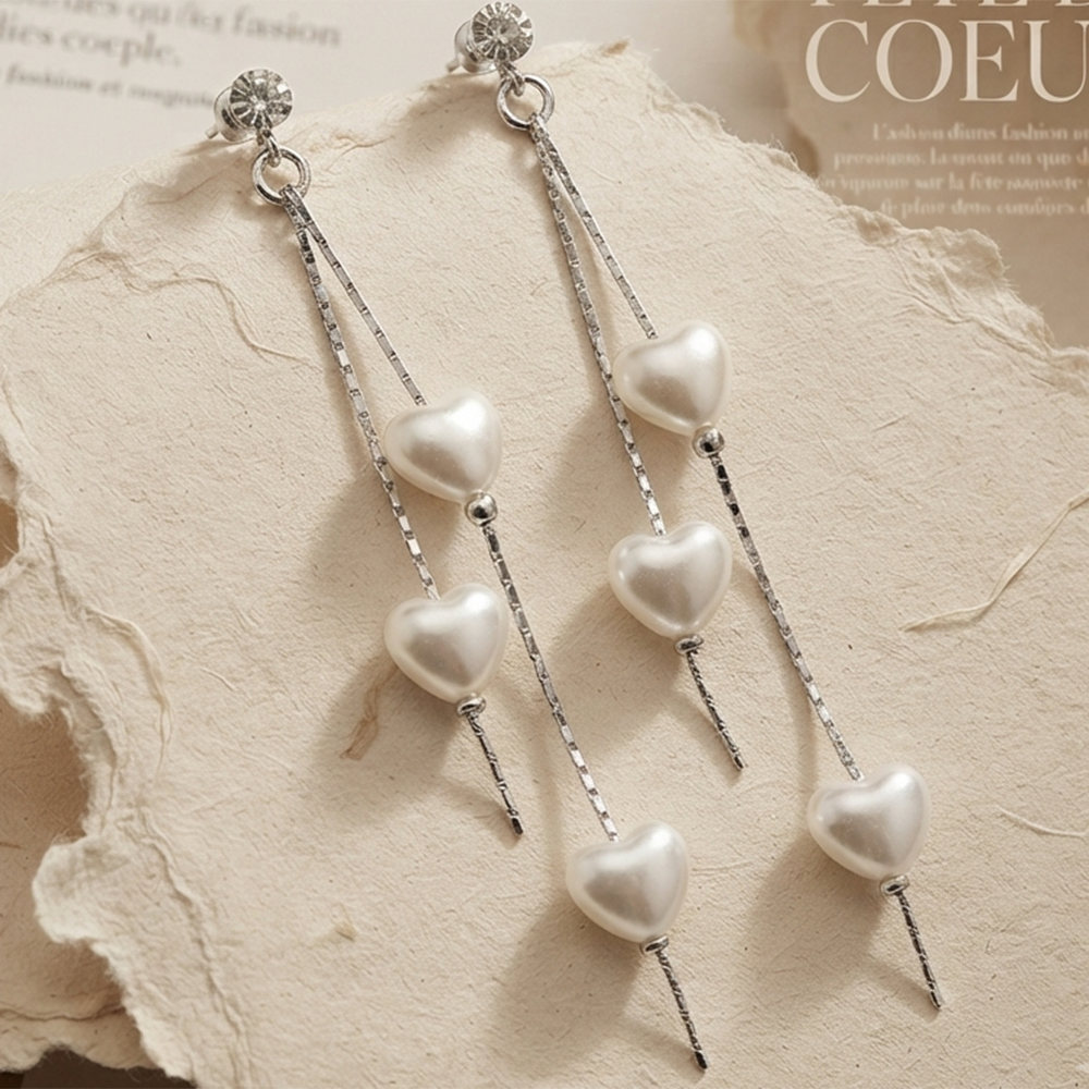 The99Jewel Trendy Long Tassel Earrings with Heart Drop for Women 