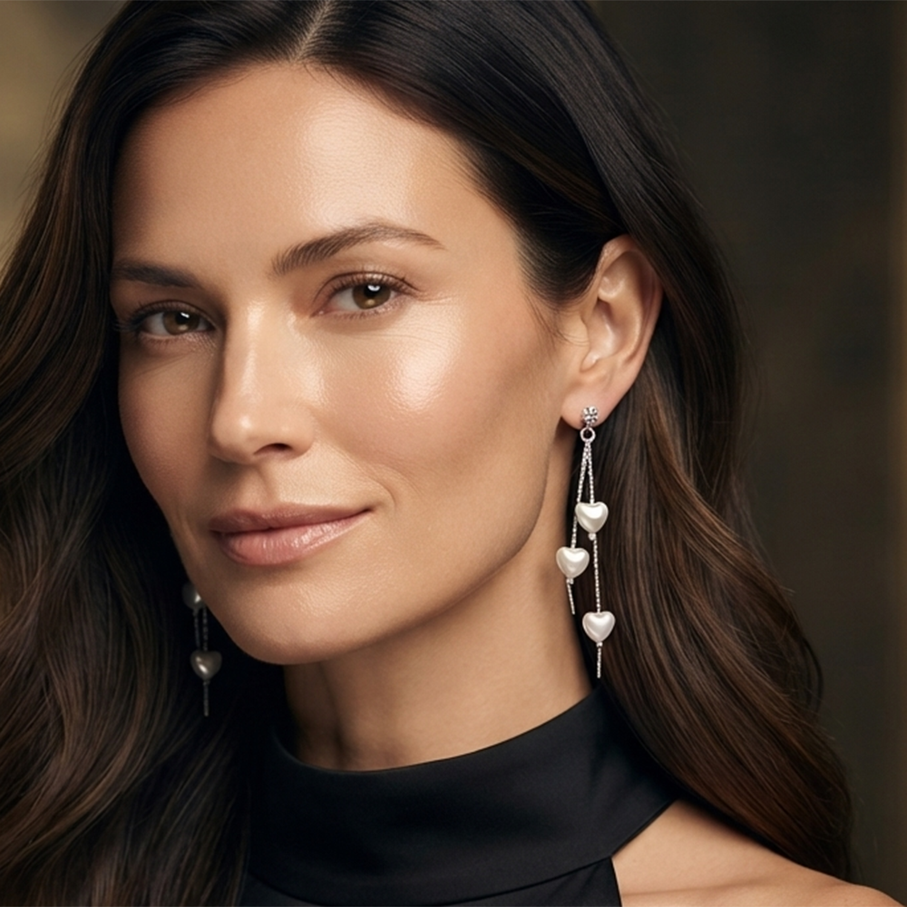 The99Jewel Trendy Long Tassel Earrings with Heart Drop for Women