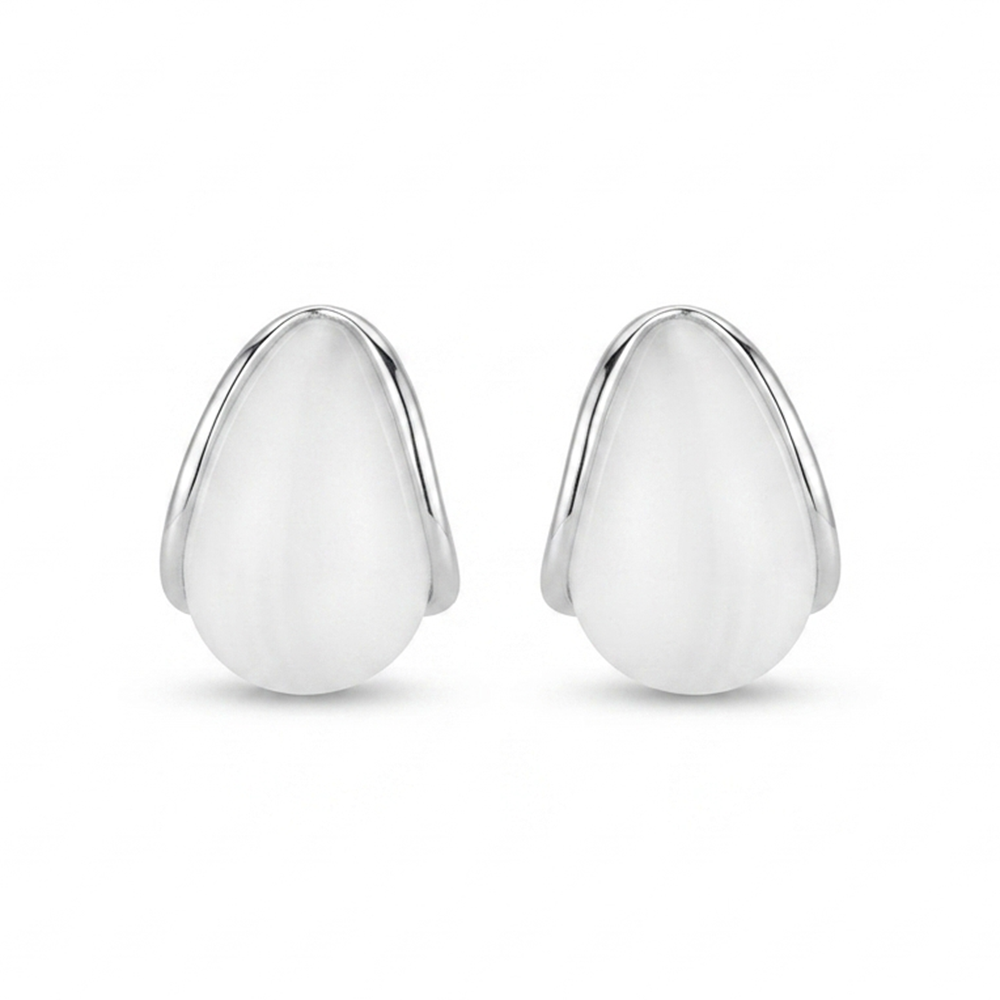 The99Jewel Premium White Marble Rasin TearDrop Stud Earrings for Women