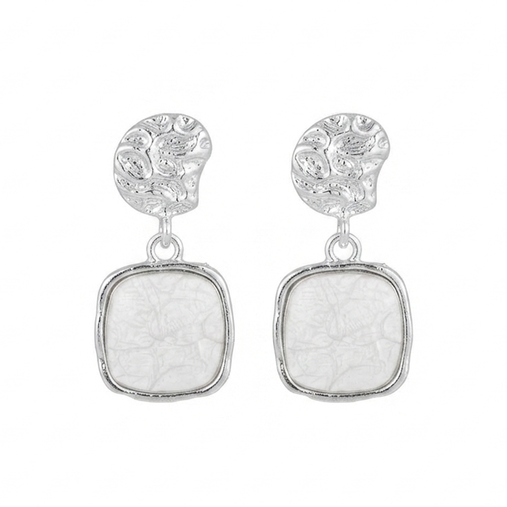 The99Jewel Unique White Marble Dangler Earrings for Women Stylish Casual, Party & Festive Wear Jewellery
