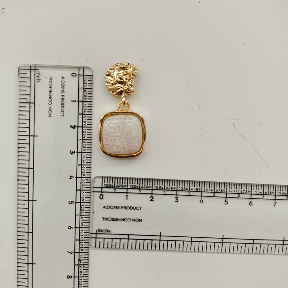 The99Jewel Unique White Marble Dangler Earrings for Women Stylish Casual, Party & Festive Wear Jewellery