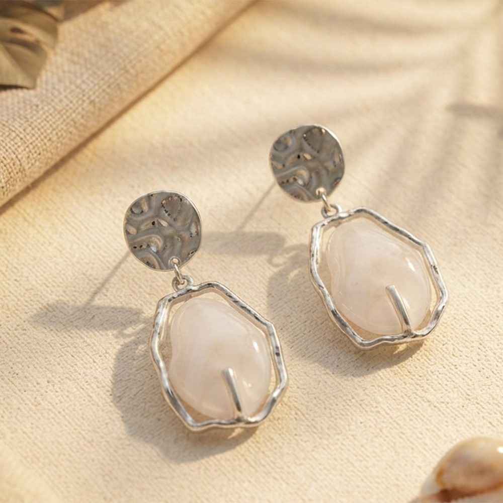 The99Jewel Trendy Ethnic White Marble Rasin Dangler Earrings for Women  Wedding & Festive Wear Jewellery