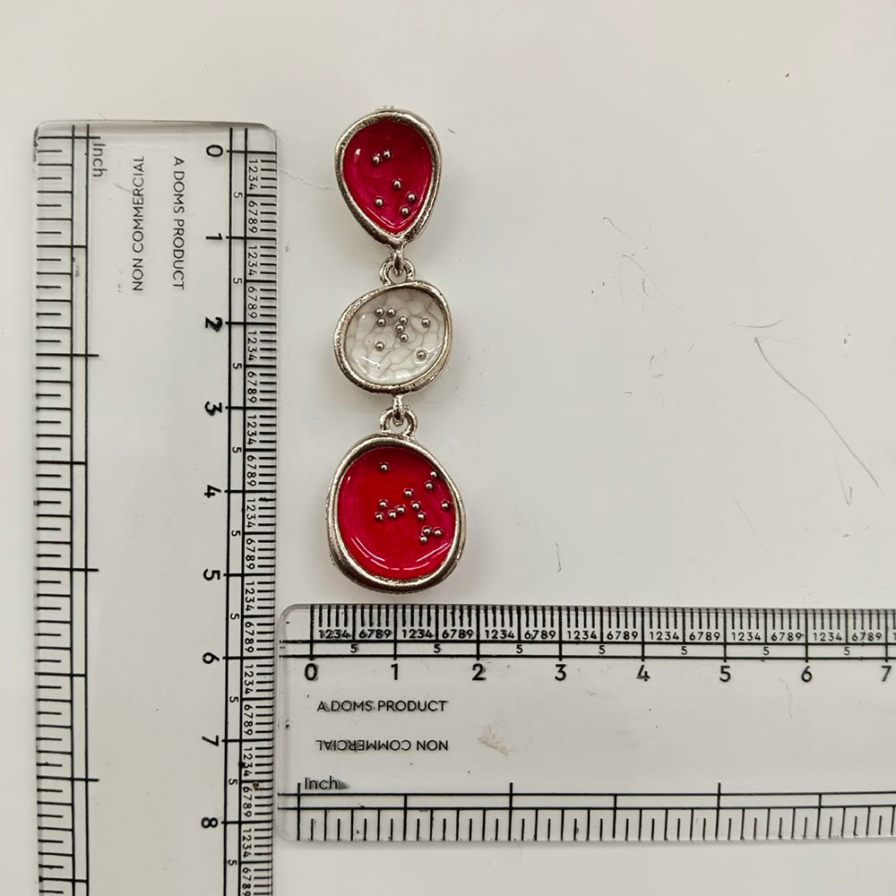 The99Jewel Beautiful Silver Plated Rasin Stone Long Dangler Earrings for Women Trendy Ethnic Jewellery