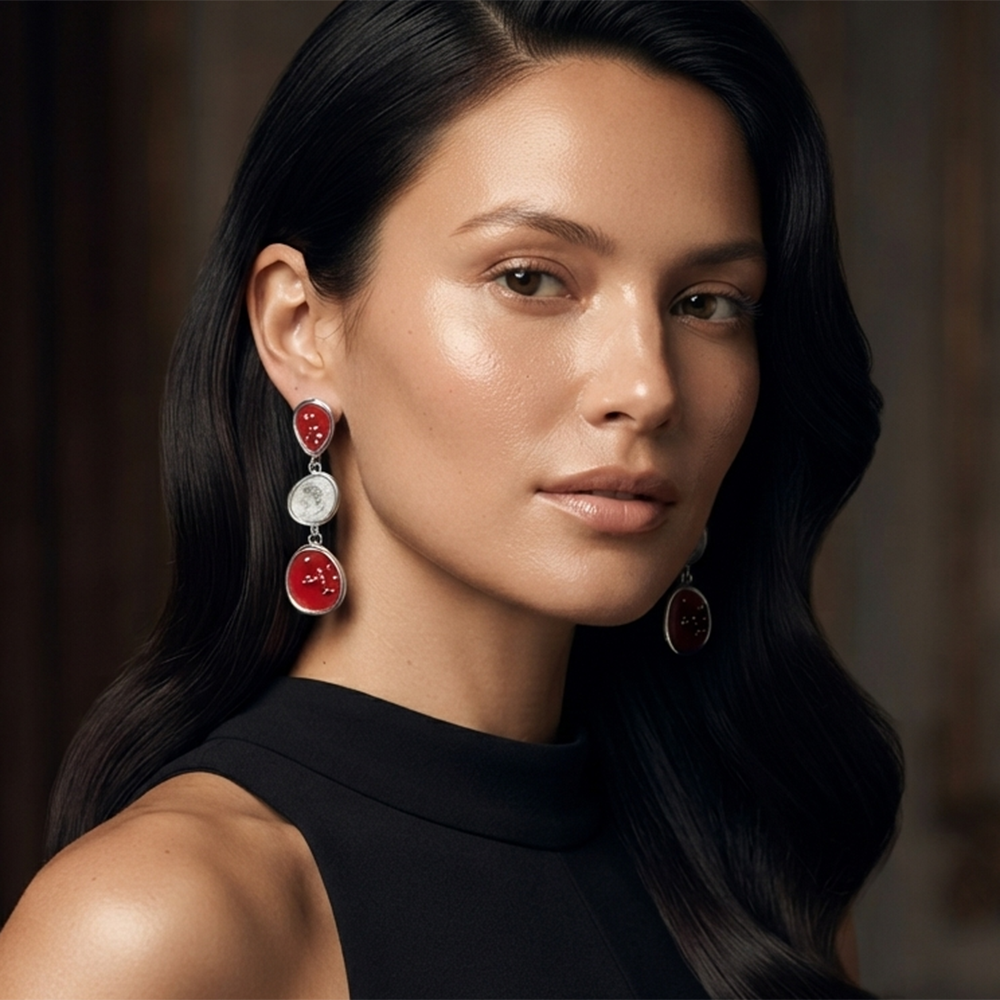 The99Jewel Beautiful Silver Plated Rasin Stone Long Dangler Earrings for Women Trendy Ethnic Jewellery
