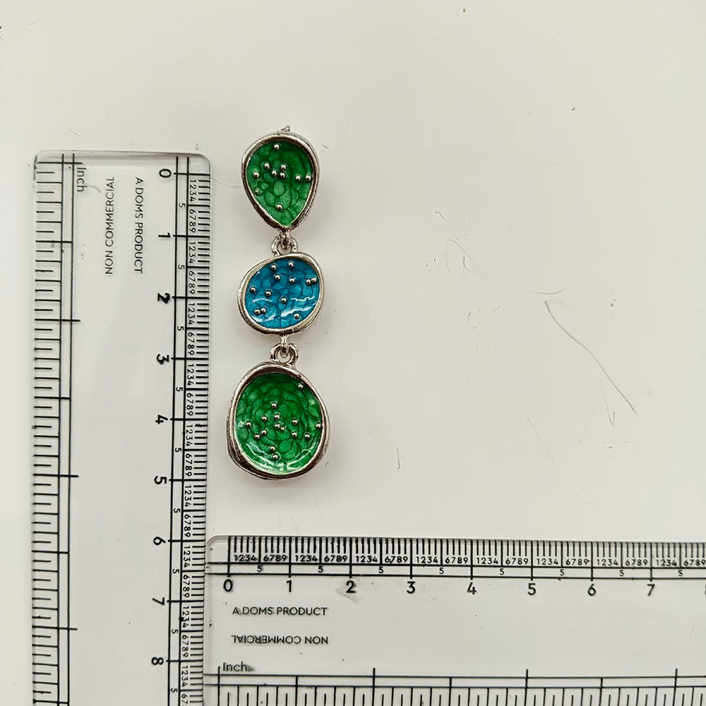 The99Jewel Beautiful Silver Plated Rasin Stone Long Dangler Earrings for Women Trendy Ethnic Jewellery
