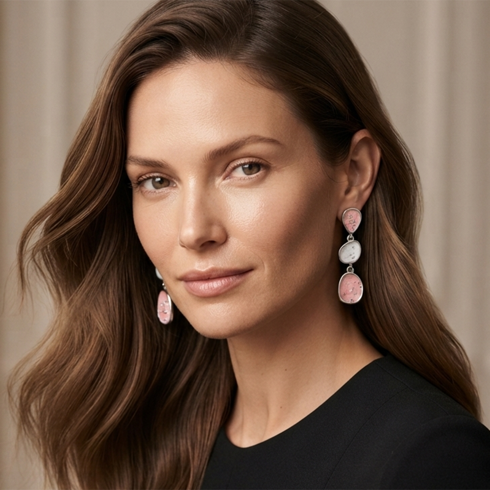 The99Jewel Beautiful Silver Plated Rasin Stone Long Dangler Earrings for Women Trendy Ethnic Jewellery